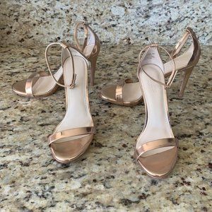 David’s Bridal rose gold strappy heel
